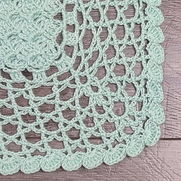 TEAL knitted rectangular baby blanket - Picture 10 of 13